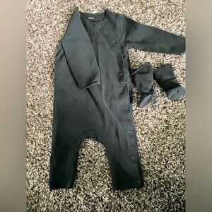 Gray Label brand onesie with separate matching socks.